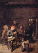 BROUWER, Adriaen Peasants Smoking and Drinking oil painting on canvas